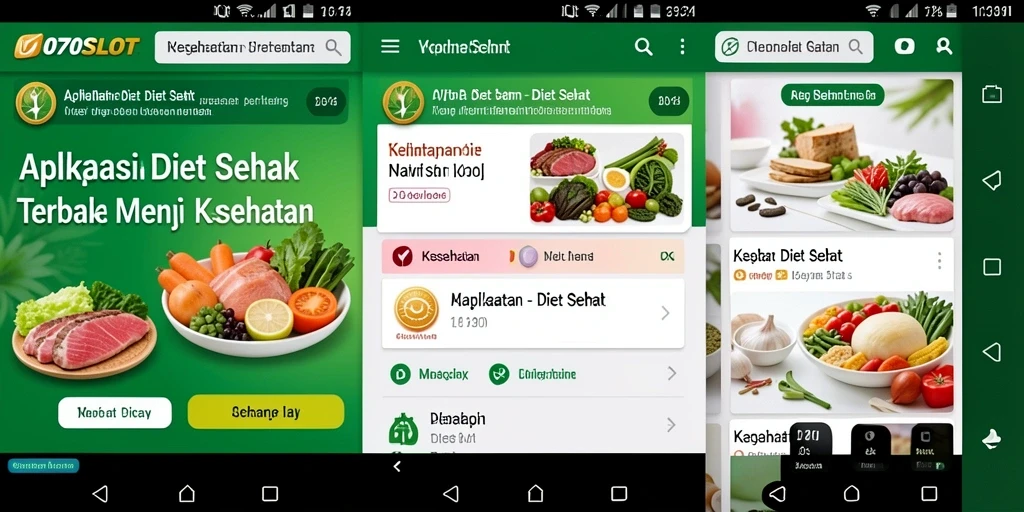 Tampilan antarmuka aplikasi Diet Sehat yang menarik dan informatif.