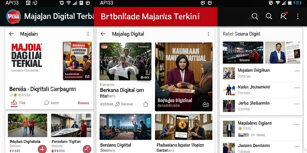 Tampilan antarmuka intuitif dari aplikasi majalah digital API33.