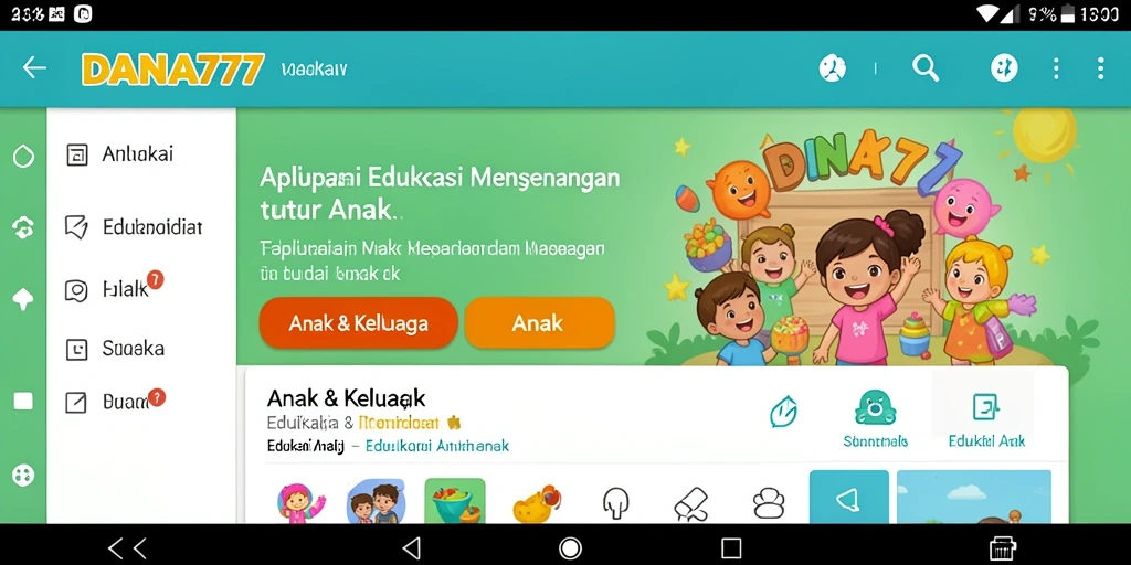 Antarmuka aplikasi DANA777 yang atraktif dan interaktif.