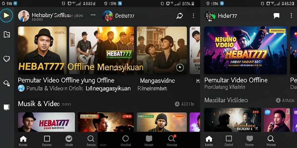 Antarmuka aplikasi HEBAT777 untuk Pemutar Video Offline yang intuitif dan mudah digunakan.