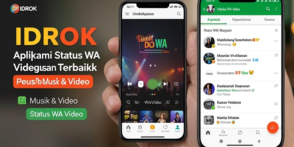 Antarmuka IDROK untuk Status WA Video yang mudah digunakan.