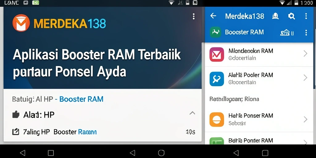 Tampilan antarmuka MERDEKA138 yang ramah pengguna untuk optimasi RAM.