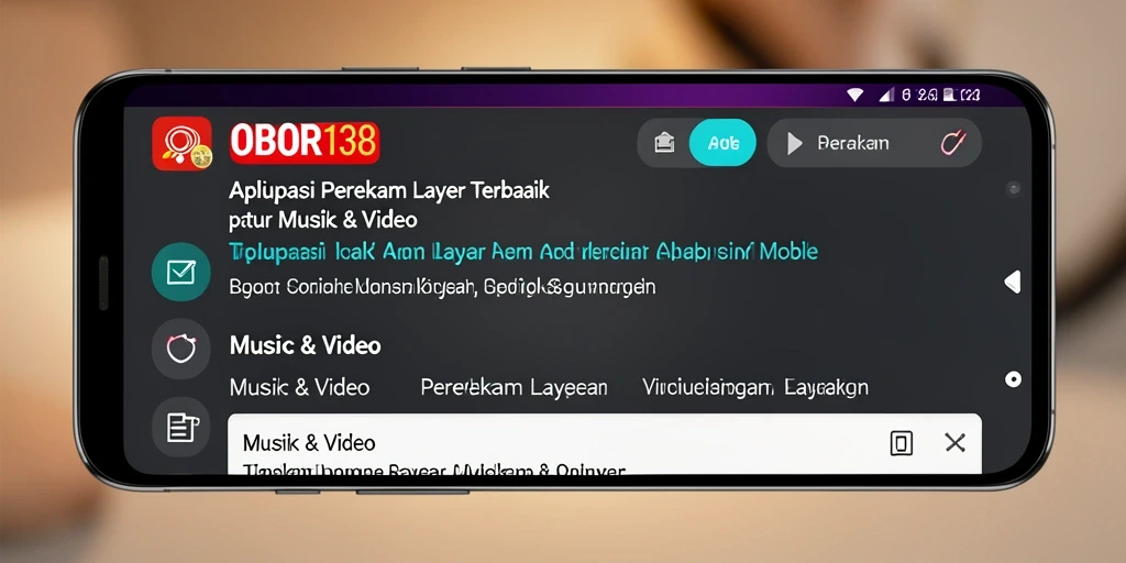 Tampilan antarmuka OBOR138 saat merekam layar dengan berbagai opsi.