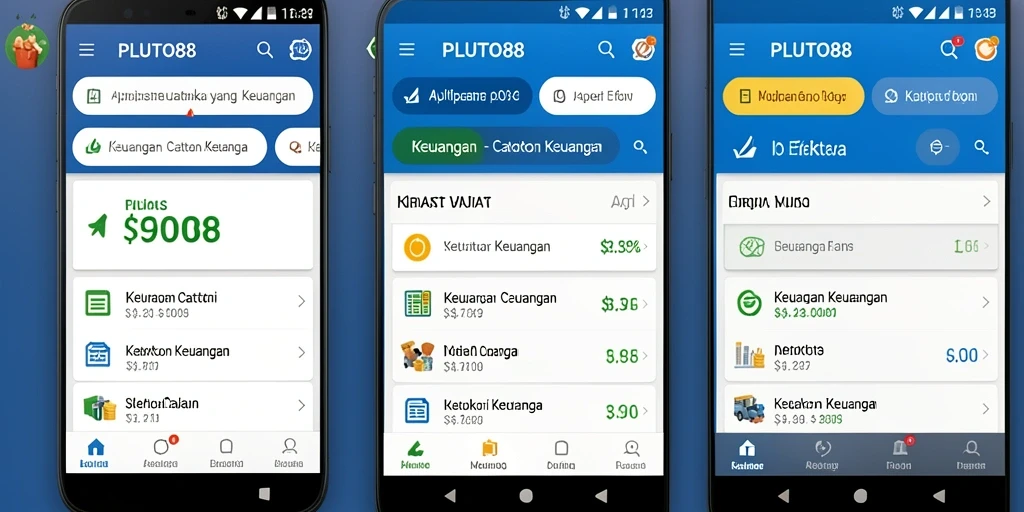 Tampilan antarmuka PLUTO88 yang sederhana dan intuitif untuk catatan keuangan.