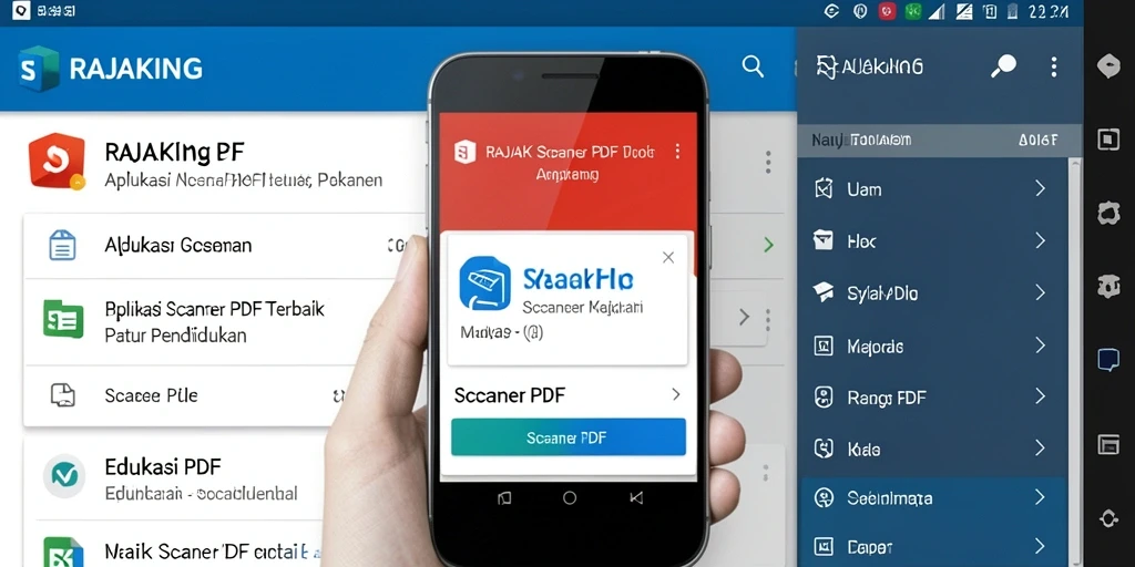Tampilan antarmuka pengguna RAJAKING untuk Scanner PDF.