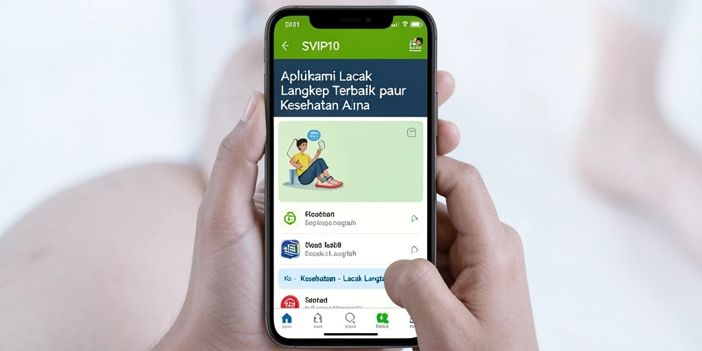 Antarmuka aplikasi SVIP10 dengan fitur lacak langkah yang intuitif.