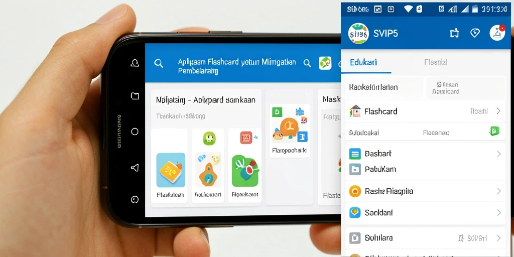 Tampilan antarmuka SVIP5 dengan fungsi flashcard yang intuitif.