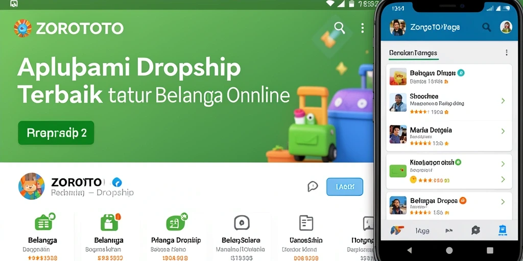 Antarmuka aplikasi ZOROTOTO dengan fungsi dropship yang intuitif.